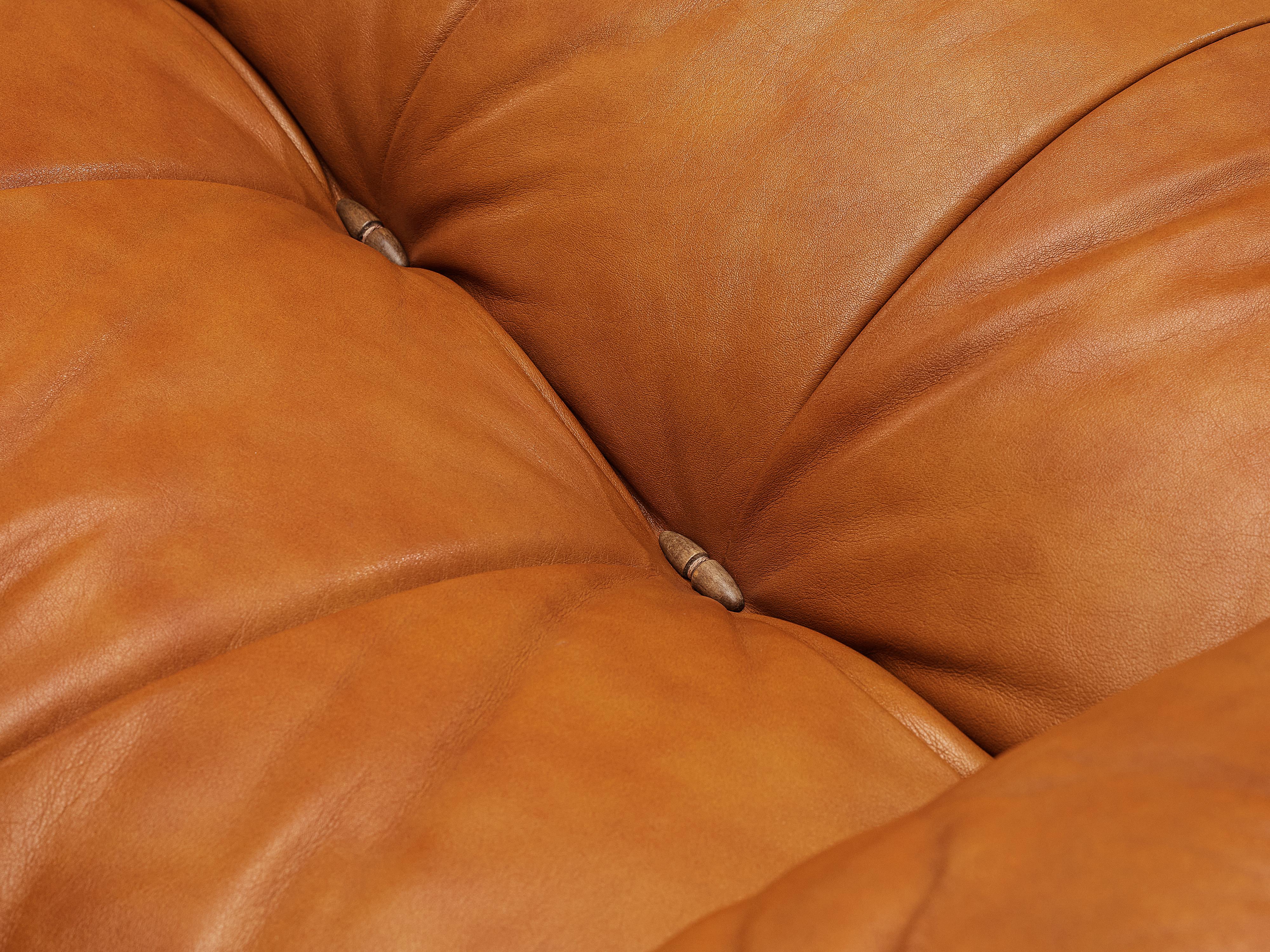 E. Cobianchi Sofa in Tufted Cognac Leather 3
