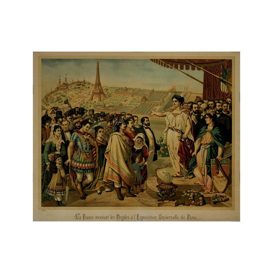 Original 1889 poster by E. Conrad - exposition universelle de Paris France For Sale 1