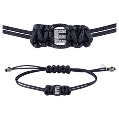 E - Customizable Letter / Name Bracelet in White Gold and White Diamonds Gift