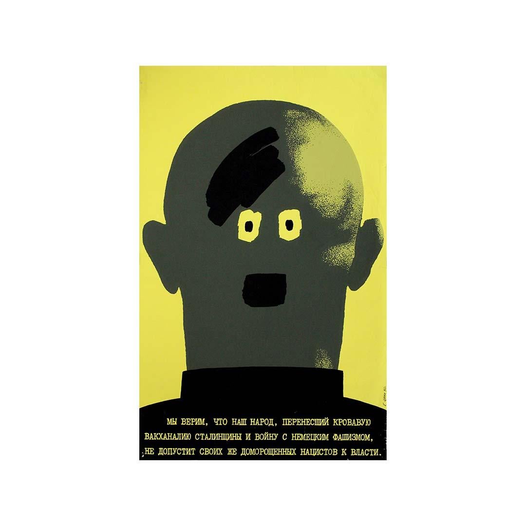 1990 Siebdruckplakat Gegen deutschen Faschismus und Stalinismus im Angebot 2