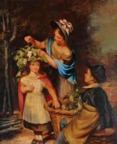E. D. K - Late 19th Century Oil, Bonnet Decorating