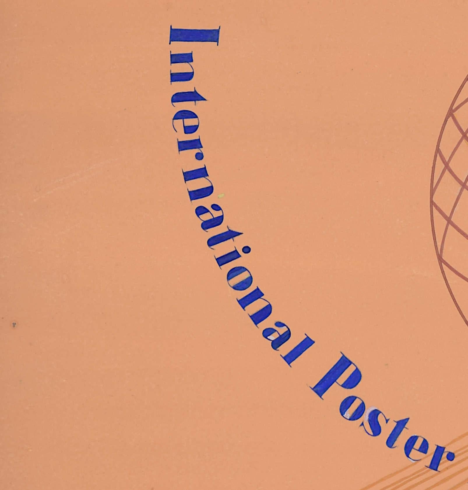 Cartel de Graphis International de diciembre de 1947, diseño de portada de revista de E. Davis - Painting Art Decó de E Davis