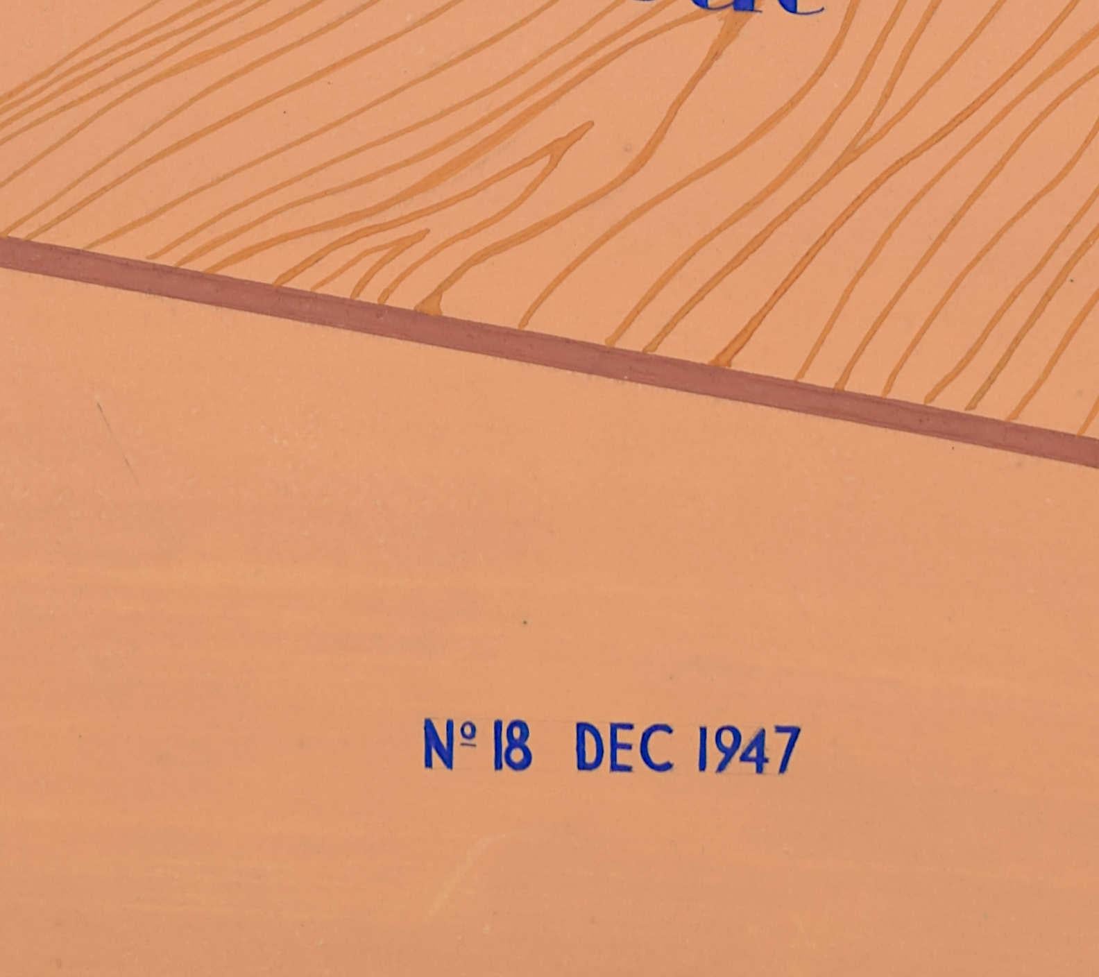 Cartel de Graphis International de diciembre de 1947, diseño de portada de revista de E. Davis - Figurative Painting Naranja de E Davis
