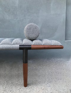 EÆ Daybed in Fortuny Wool, Walnut and Blackened Brass by Erickson Aesthetics