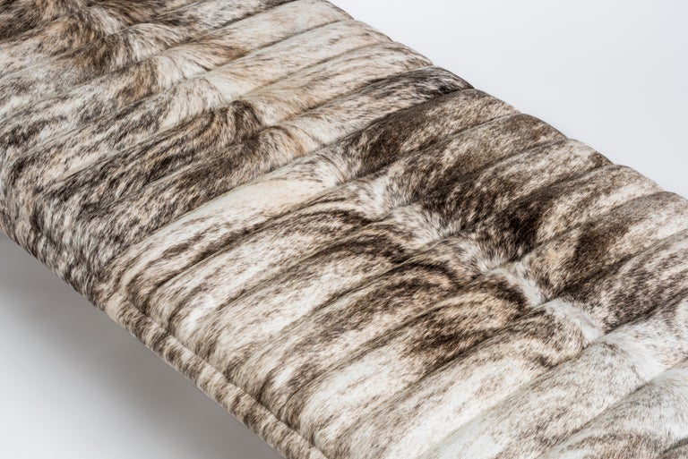 EÆ Daybed in Grey Brindle Hide, Walnut, Blackened Brass by Erickson ...