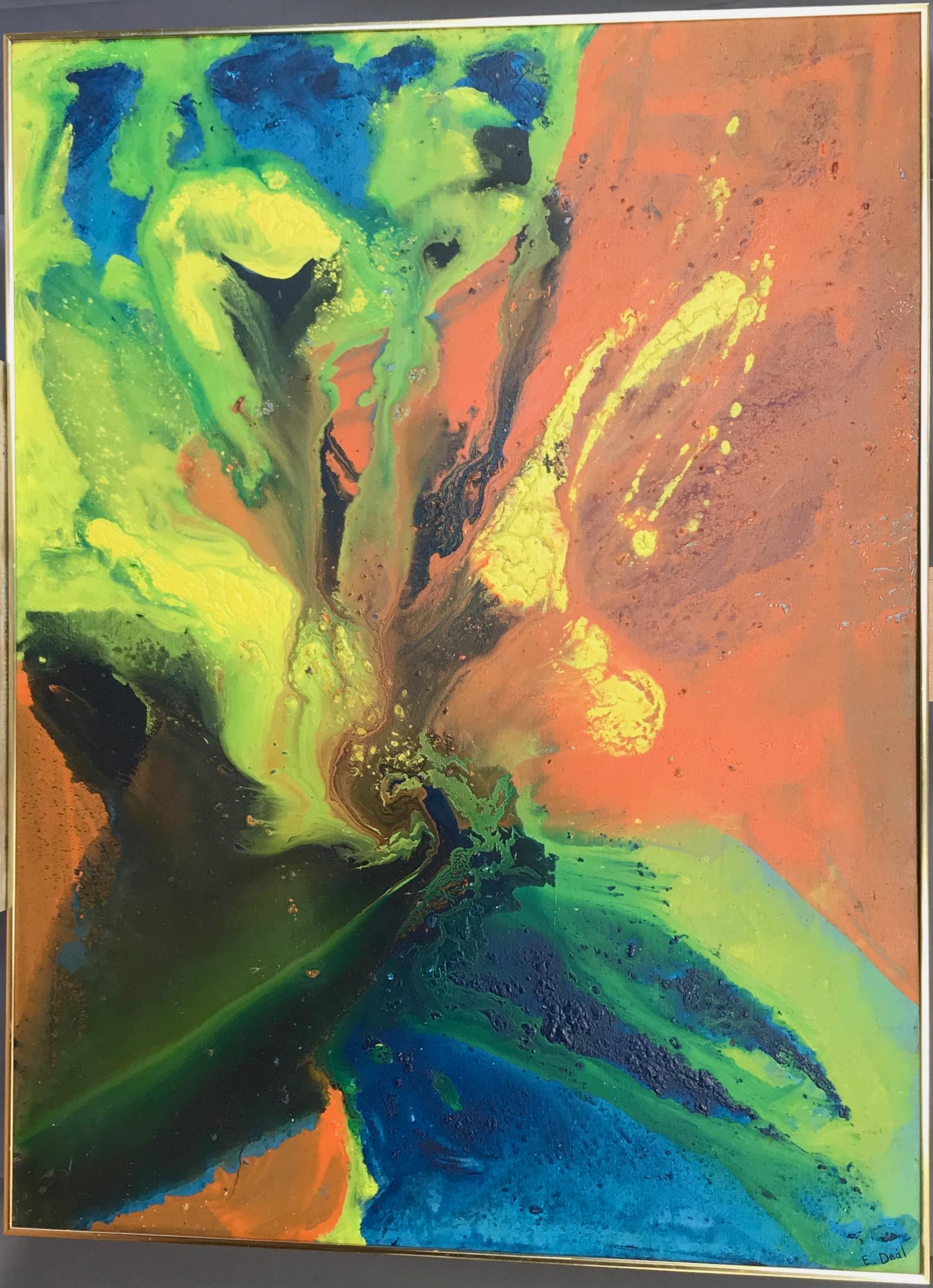 E. Deal “Quasar” Large Abstract Expressionist Poured Painting, 1973 4