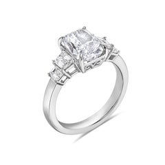 E Diamond Cut VVS1 And White Diamond 18k White Gold Ring - GIA: 6204562589