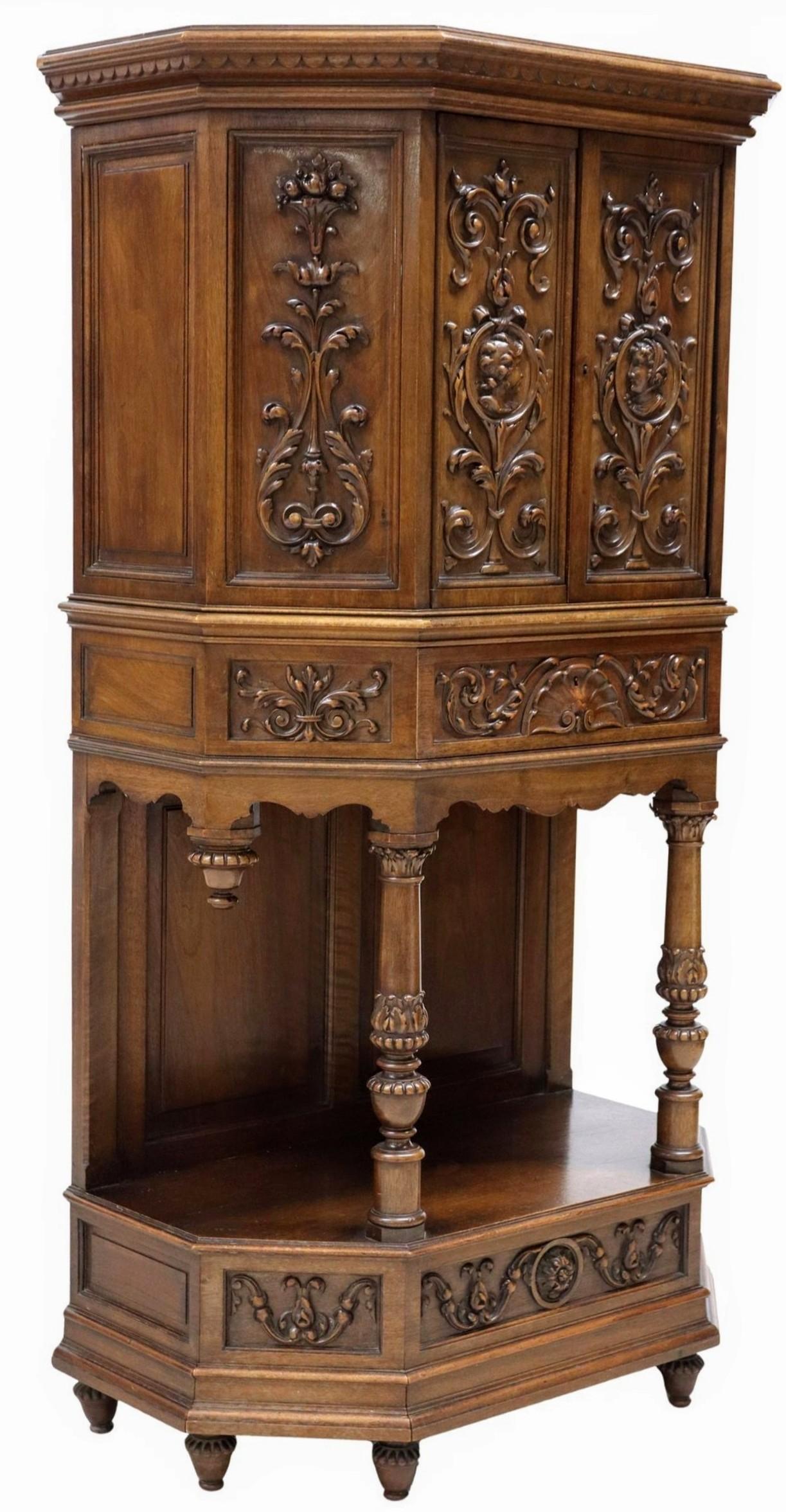 E. Dienst & Fils Paris French Renaissance Revival Antique Credence Cupboard im Angebot 6