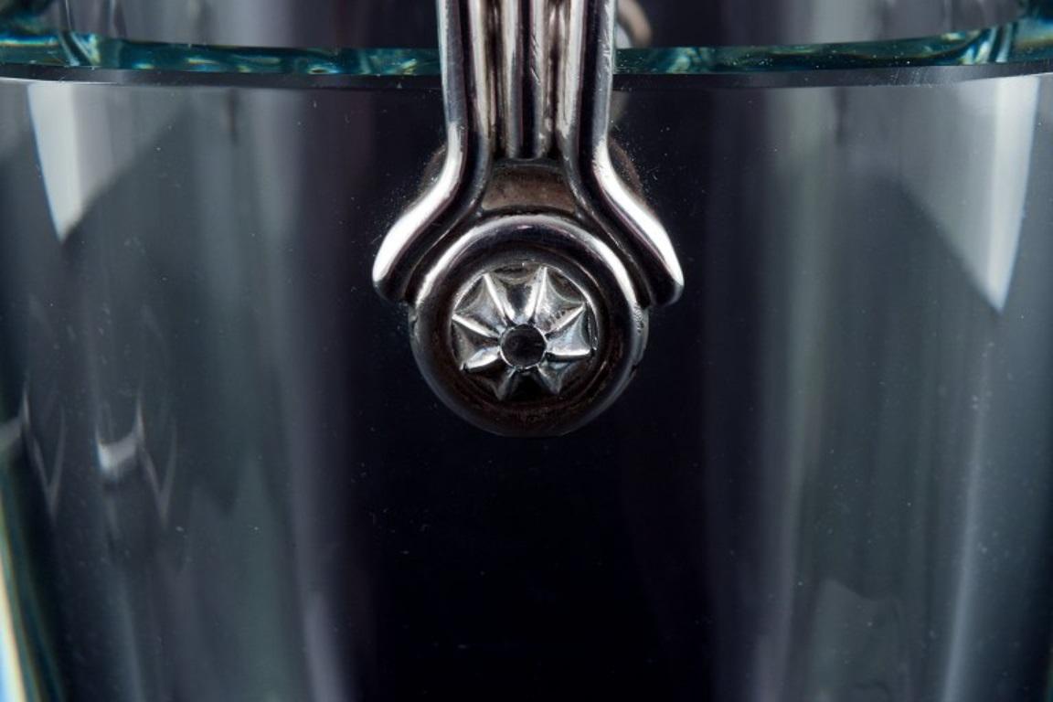 E. Dragsted, dänischer Silberschmied. Modernistischer Eiskübel aus Kunstglas (Mitte des 20. Jahrhunderts) im Angebot