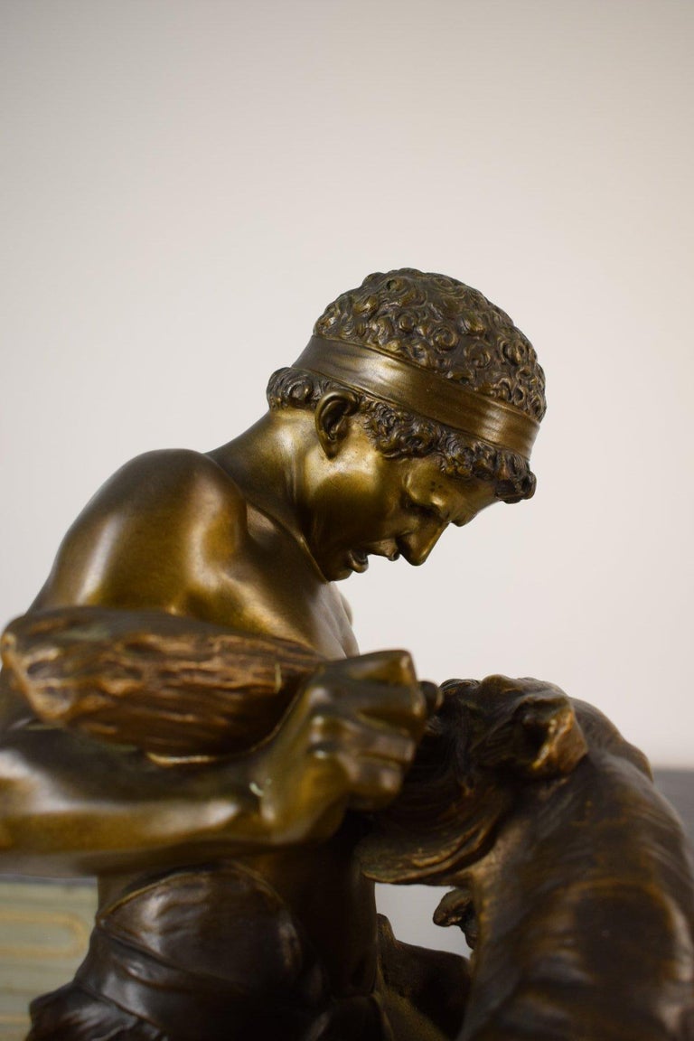 E. Drouot Bronze Gilded Sculpture, 19th Century For Sale at 1stDibs