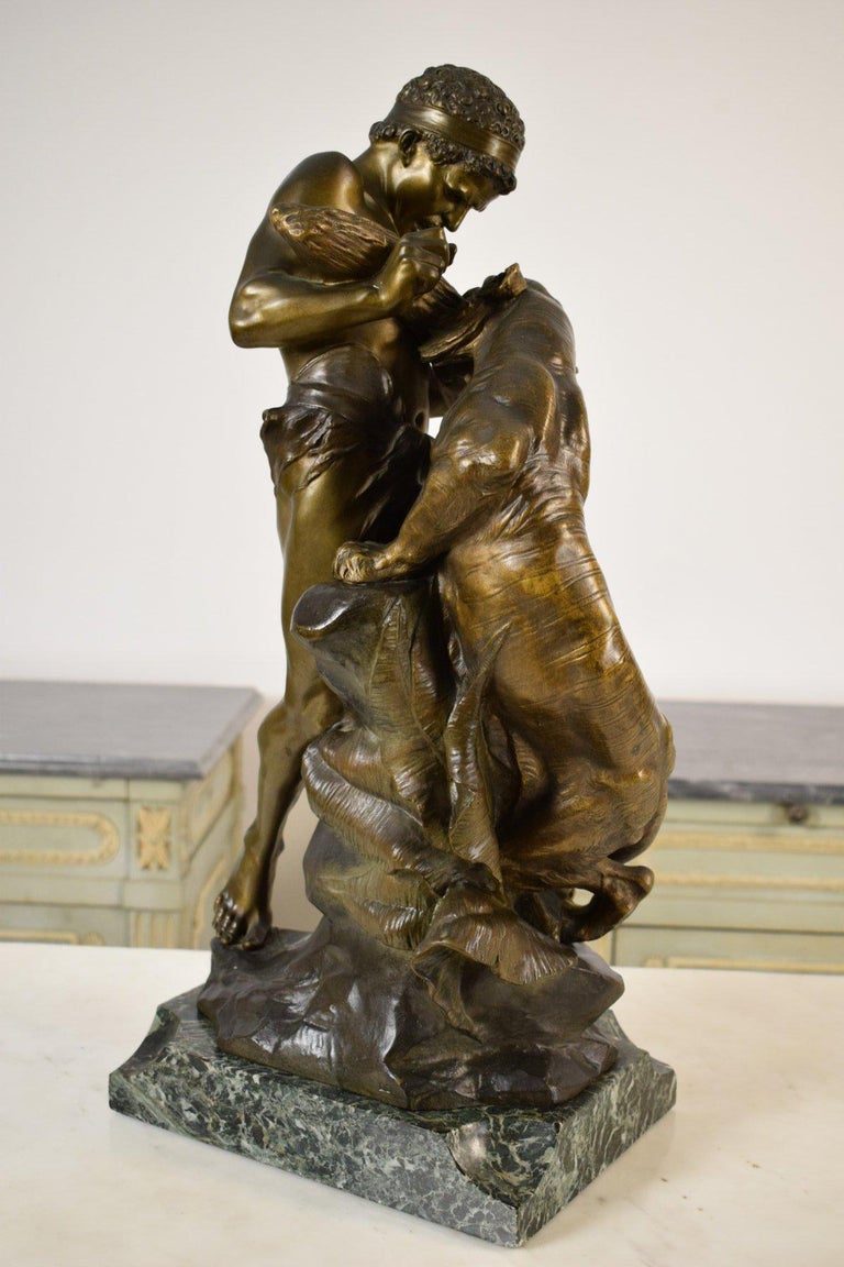 E. Drouot Bronze Gilded Sculpture, 19th Century For Sale at 1stDibs