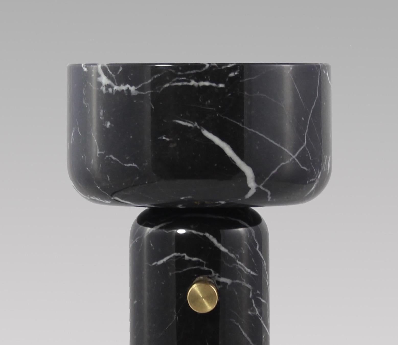 Minimalist E. Elizarova for Matlight Italian Andromeda Black Marble Grand Cup Table Lamp