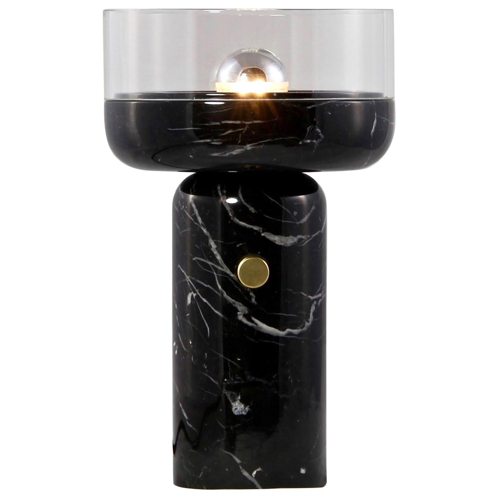 E. Elizarova for Matlight Studio Italian Black Marble and Glass Cup Table Lamp