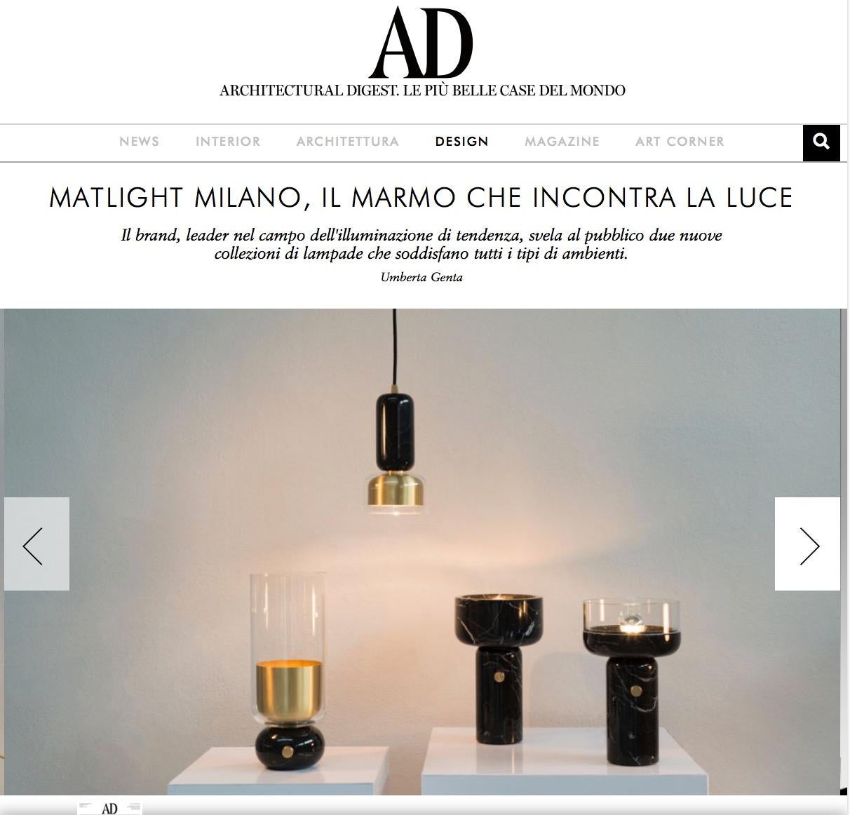 E. Elizarova pour Matlight Studio - Lampe de table italienne en marbre noir et verre en forme de coupe Neuf - En vente à New York, NY