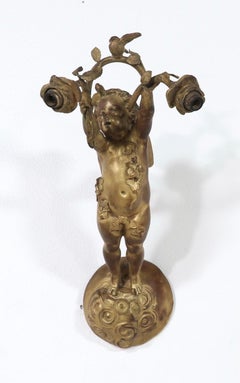 E. F. Caldwell Bronze-Doré Putti Sconces
