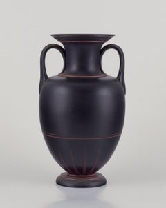 E. F. Sonne, large terracotta vase. Classic ancient Greek amphora shape.