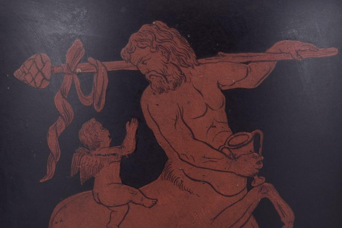 Inconnu E. F. Sonne, grand vase en terre cuite. Forme classique d'amphore de la Grèce antique.