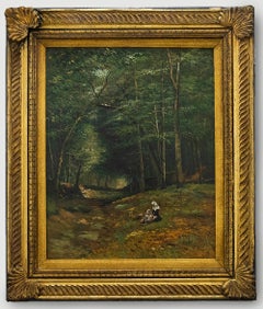E. Fach - Continental School  Late 19th Century Oil, A Rest in the Woods
