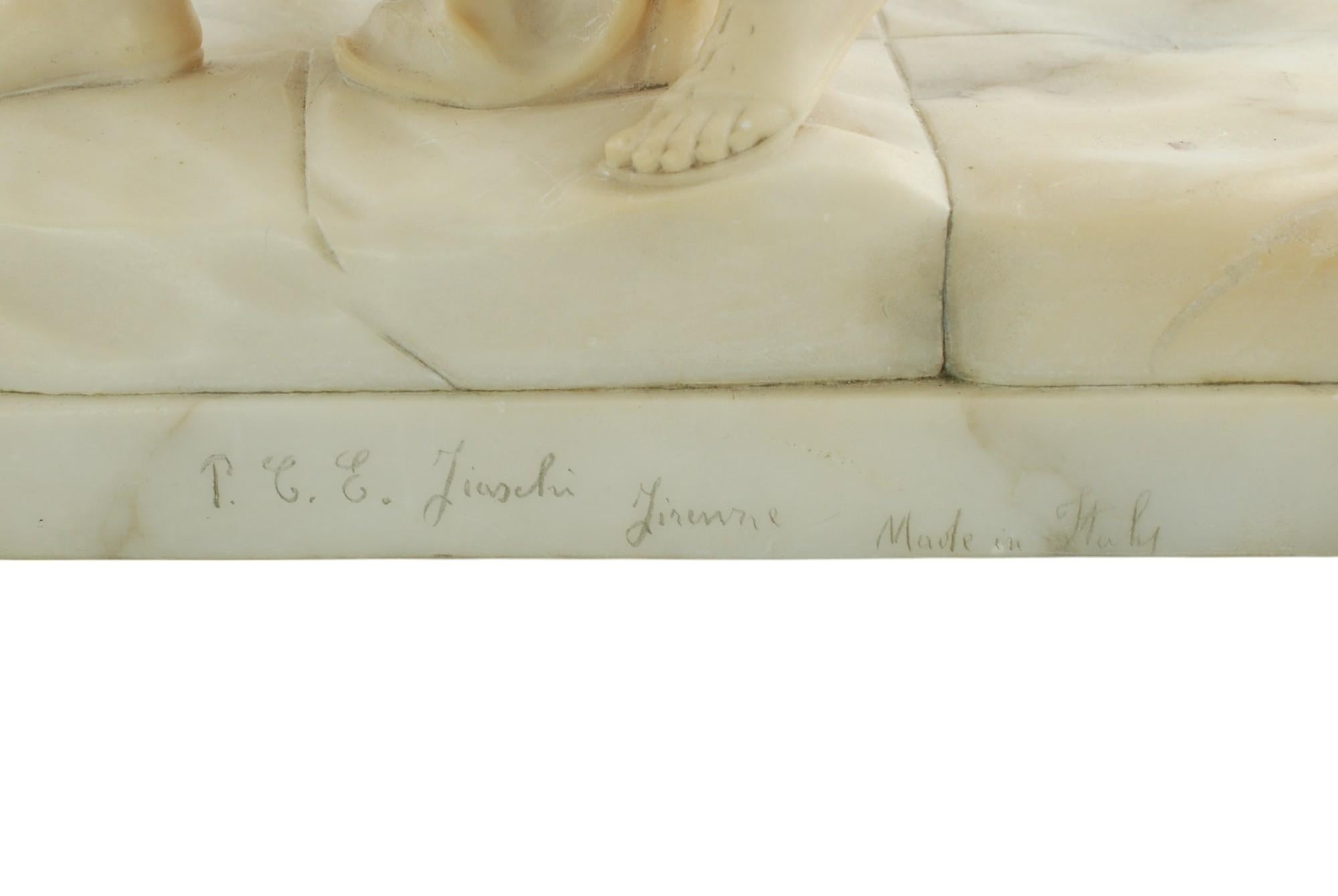 Alabaster-, Bronze- und Marmor-Skulptur der Heiligen Familie Fiaschi in Ägypten im Angebot 9