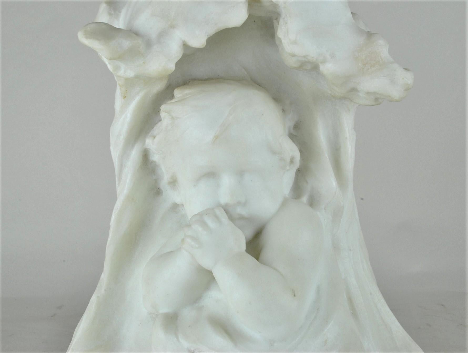 Français E Fortiny, Baby In Marble, fin XIXe/début XXe siècle en vente