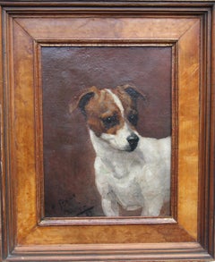 Tristy 1887 - Victorian Jack Russell dog portrait oil painting English school