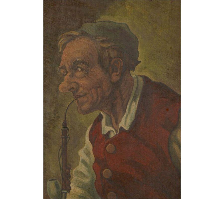 E. Freitag - Olio della metà del XX secolo, Un fumo pensoso 1