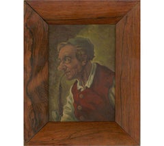 E. Freitag – Ölgemälde, A Pensive Smoke, Mitte des 20. Jahrhunderts