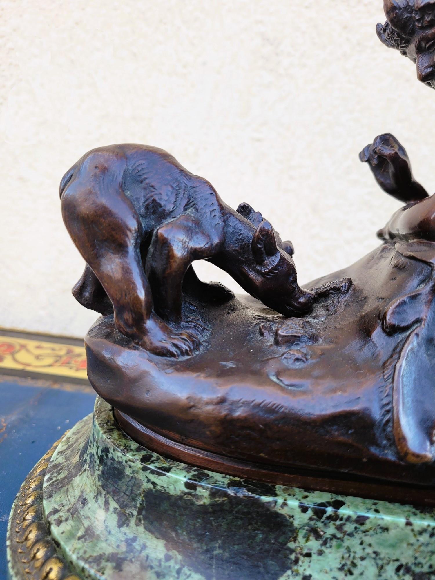 E Frémiet, Pan et Oursons, bronze signé, fin 19e début 20e siècle Bon état - En vente à MARSEILLE, FR