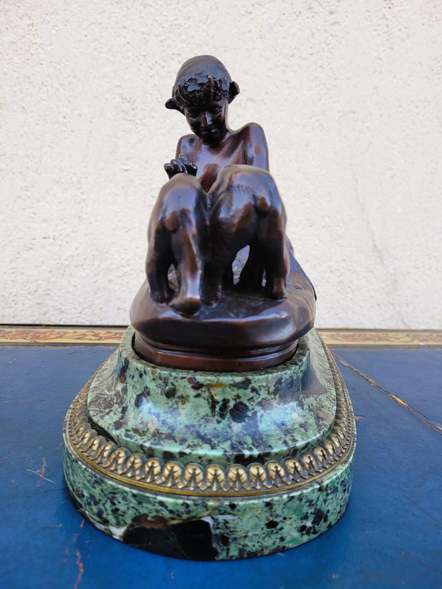 Bronze E Frémiet, Pan et Oursons, bronze signé, fin 19e début 20e siècle en vente