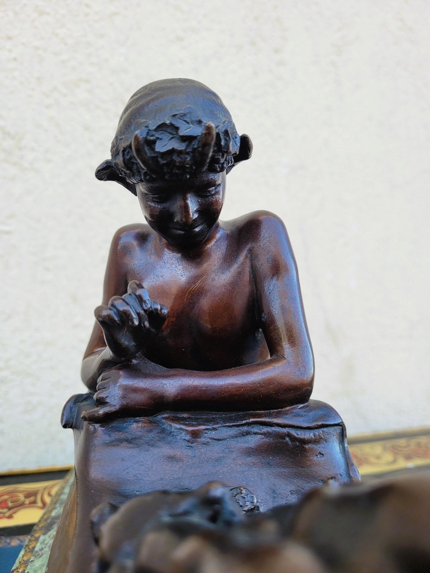 E Frémiet, Pan And Oursons, Signed Bronze, Late 19th Early 20th Century For Sale 2
