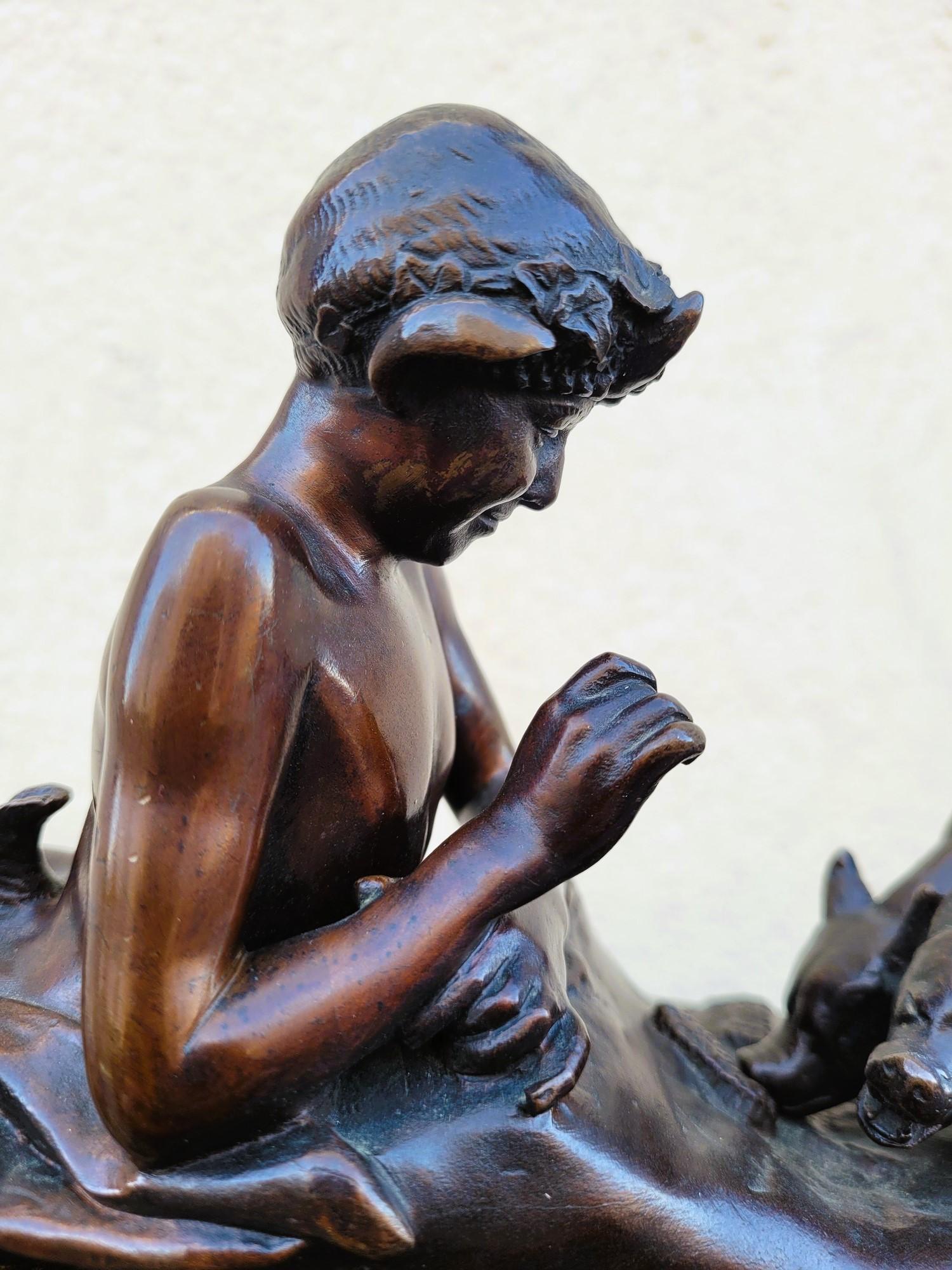 E Frémiet, Pan And Oursons, Signed Bronze, Late 19th Early 20th Century 3