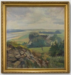 Vintage E. Giesseng - Mid 20th Century Oil, View of the Valley