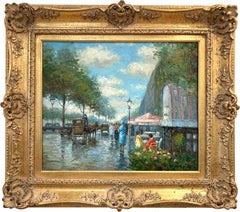 "The Spring Day at the Coffee Shops" Postimpressionistische Pariser Straßenszene