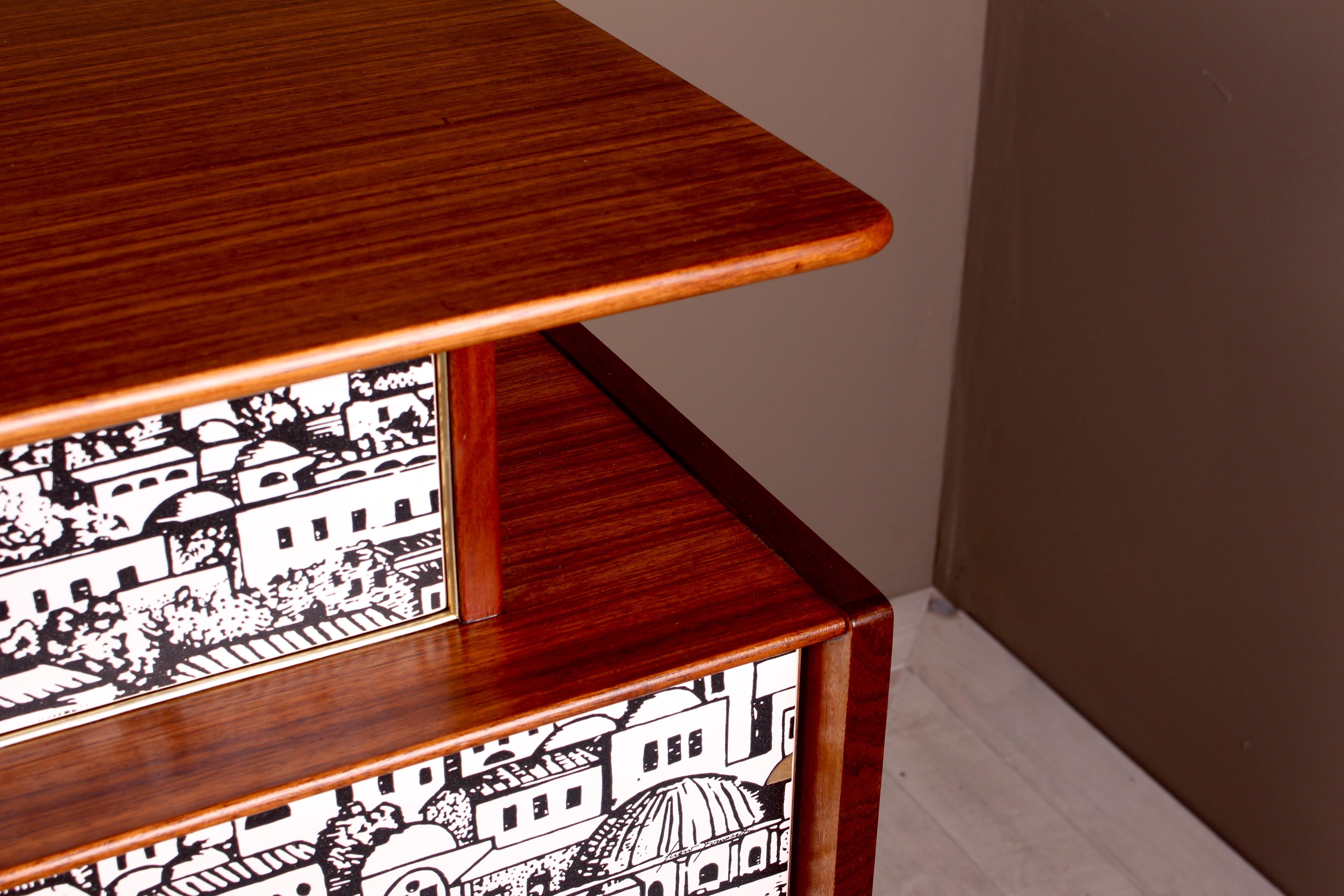 E Gomme (G-Plan) Teak Sideboard with Fornasetti Decoupage 1958 1