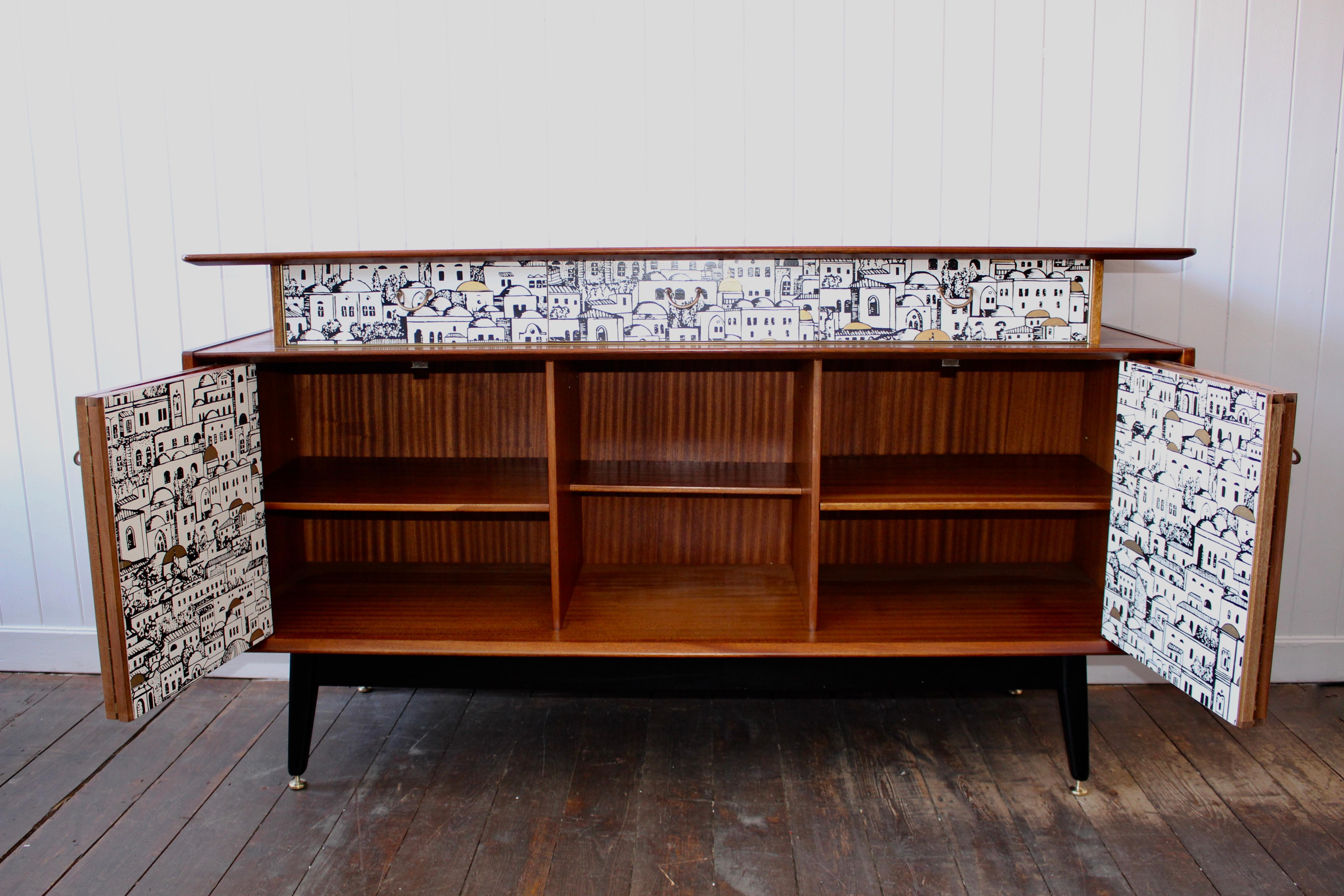 E Gomme 'G-Plan' Teak Sideboard with Fornasetti Decoupage, 1958 5