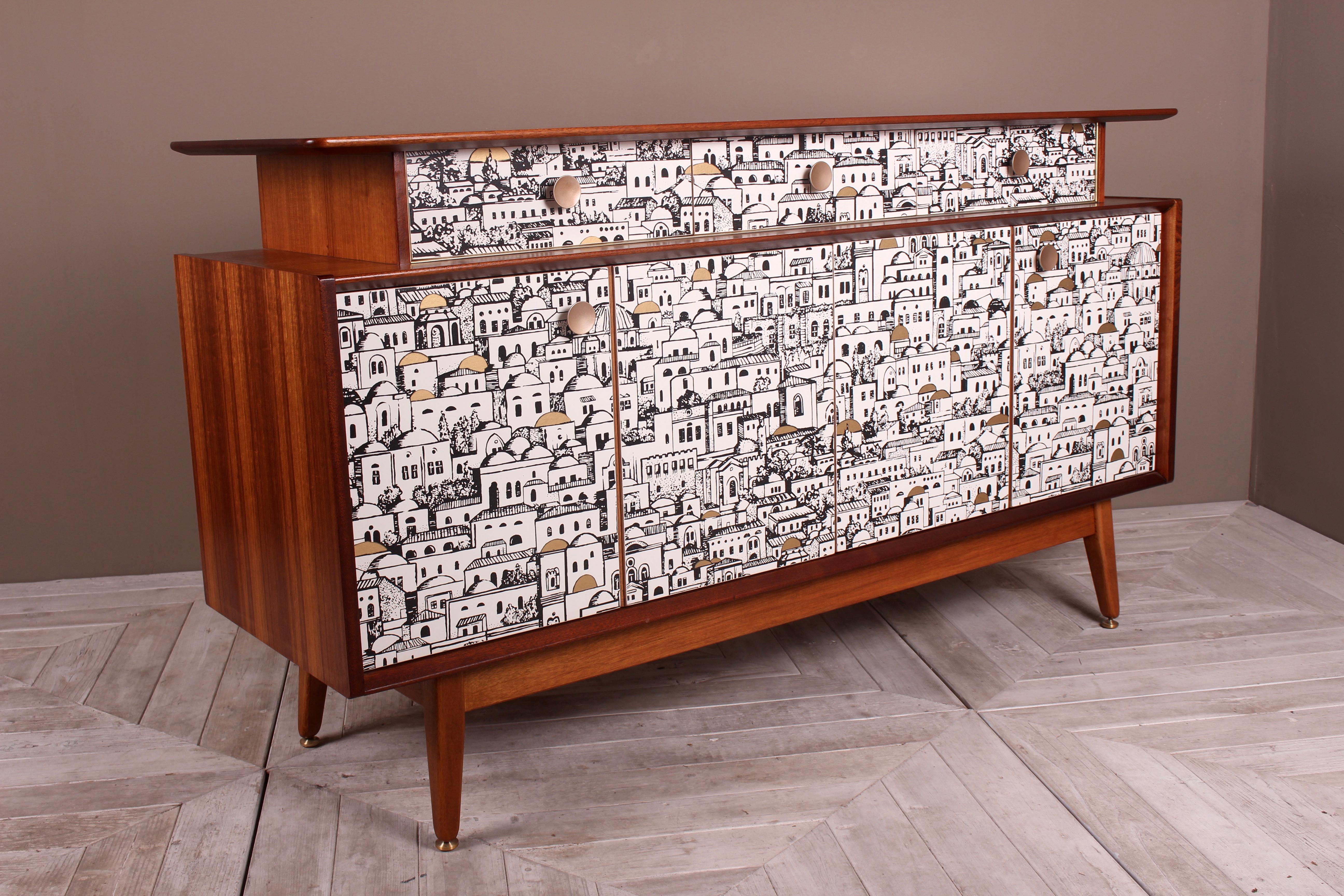 E Gomme (G-Plan) Teak Sideboard with Fornasetti Decoupage 1958 5