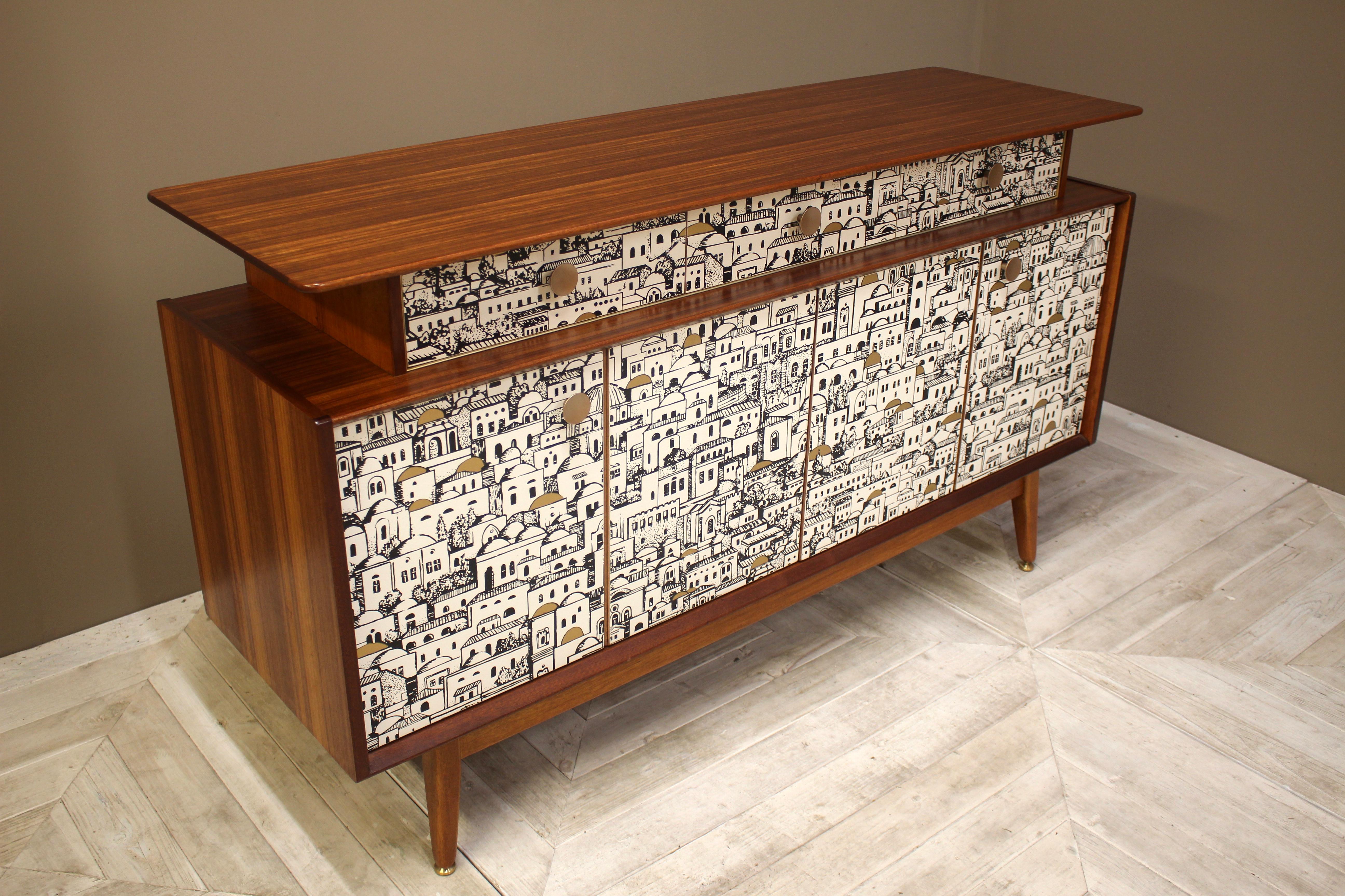 E Gomme (G-Plan) Teak Sideboard with Fornasetti Decoupage 1958 9
