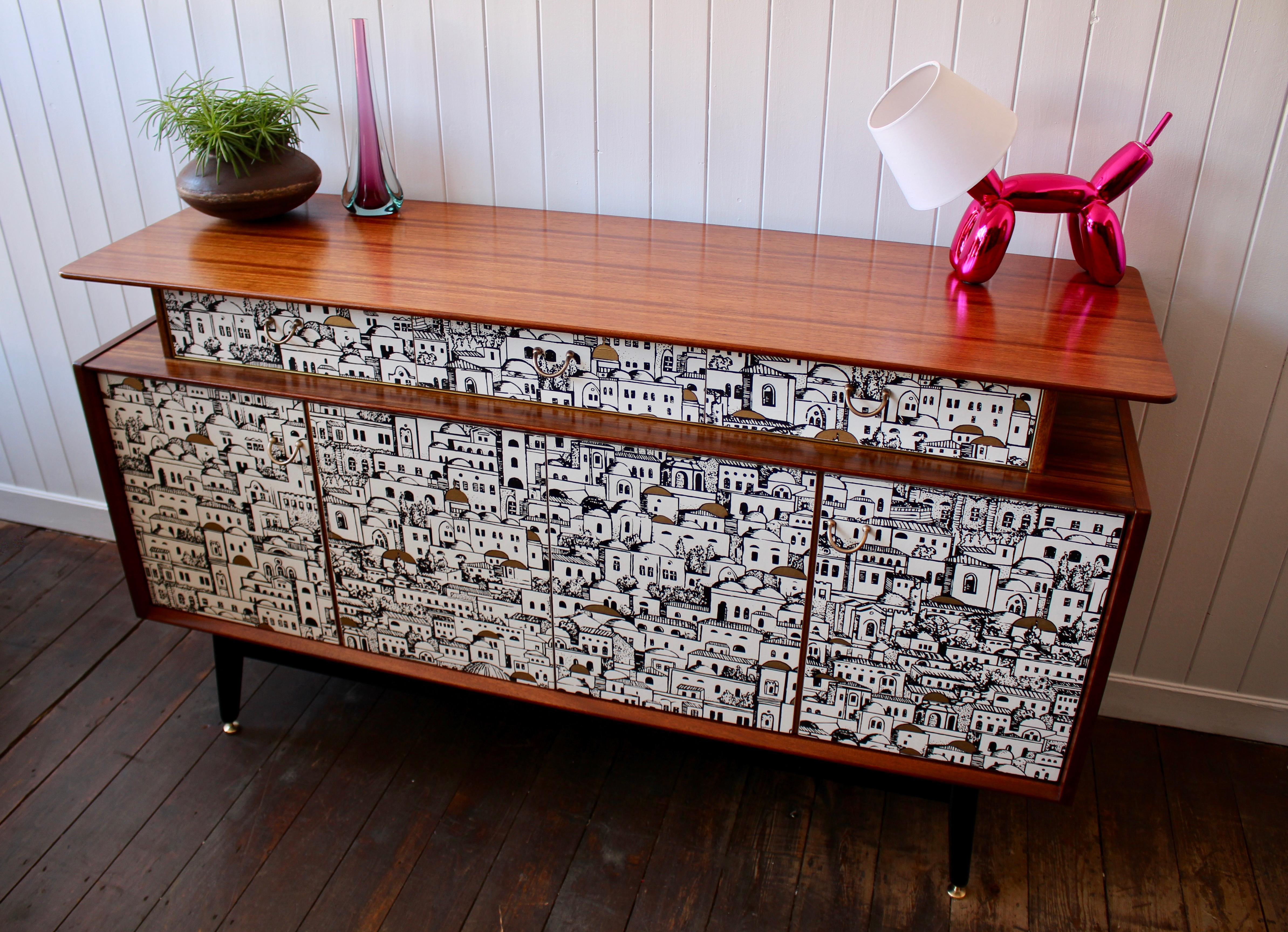 Mid-Century Modern E Gomme 'G-Plan' Teak Sideboard with Fornasetti Decoupage, 1958