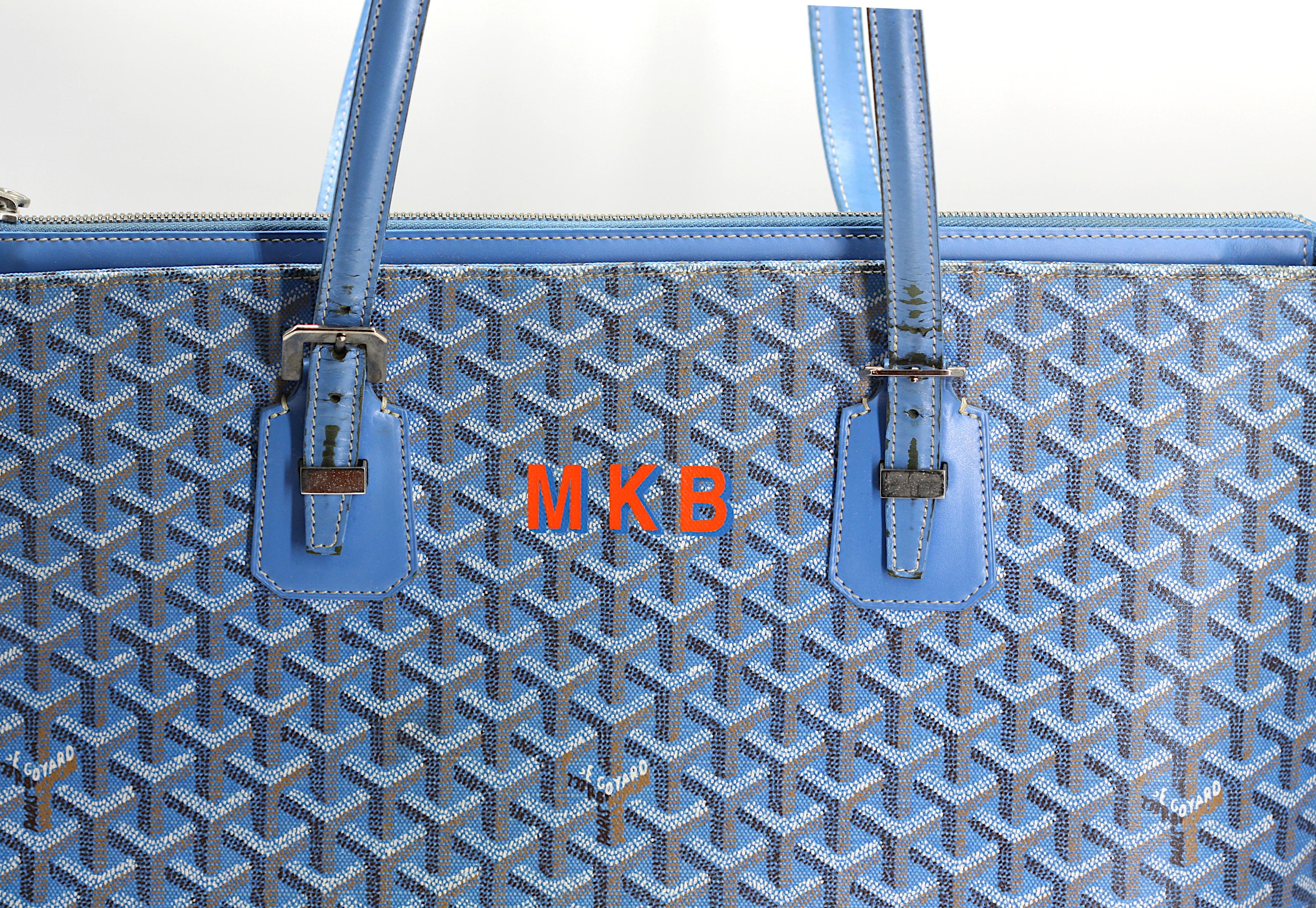 Bleu E. Goyard Sac à main en toile imprimée en vente
