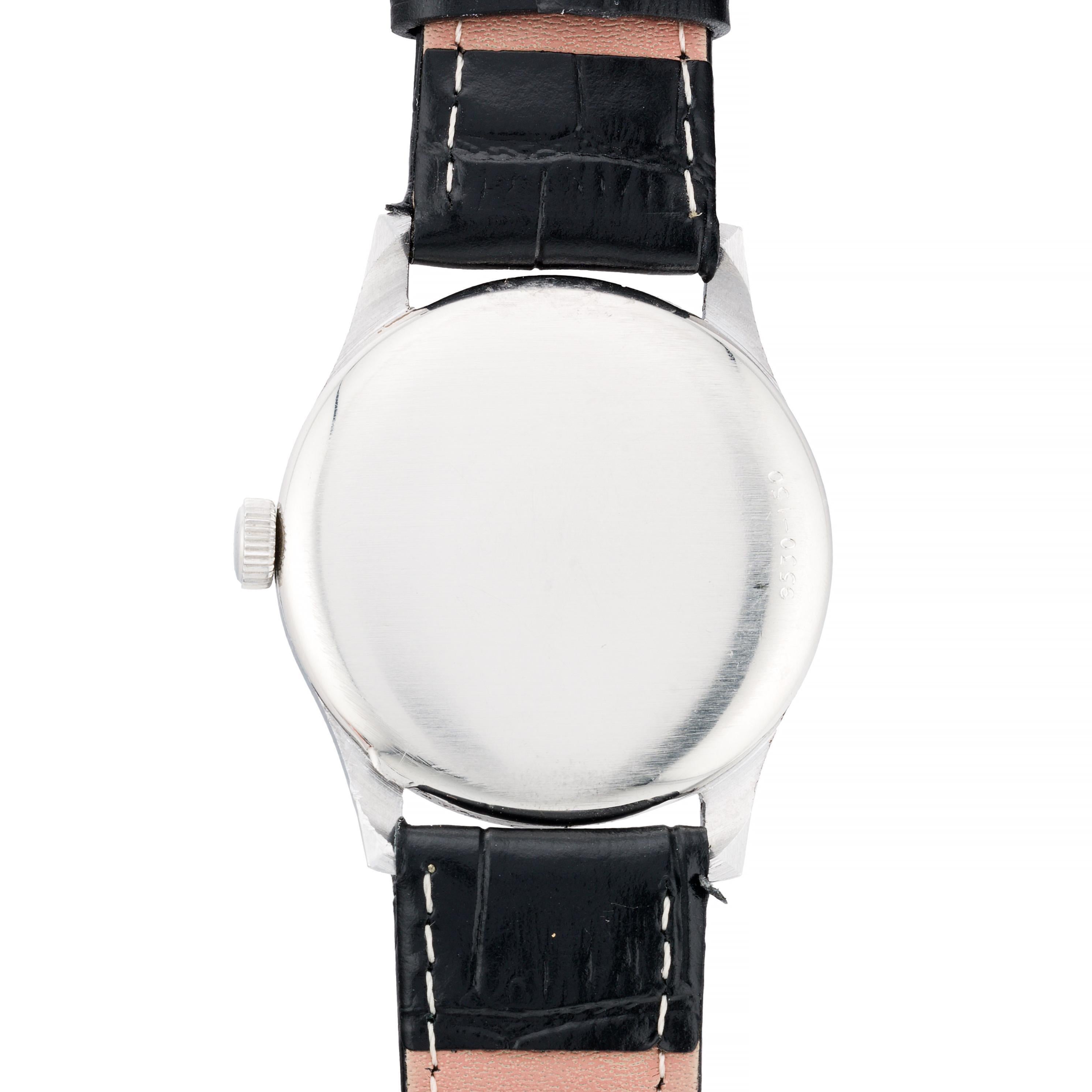 E. Gubelin Art Deco Sweep Seconds Fancy Gilt Dial Mens Dress Wrist Watch 2