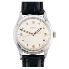 E. Gubelin Art Deco Sweep Seconds Fancy Gilt Dial Mens Dress Wrist Watch