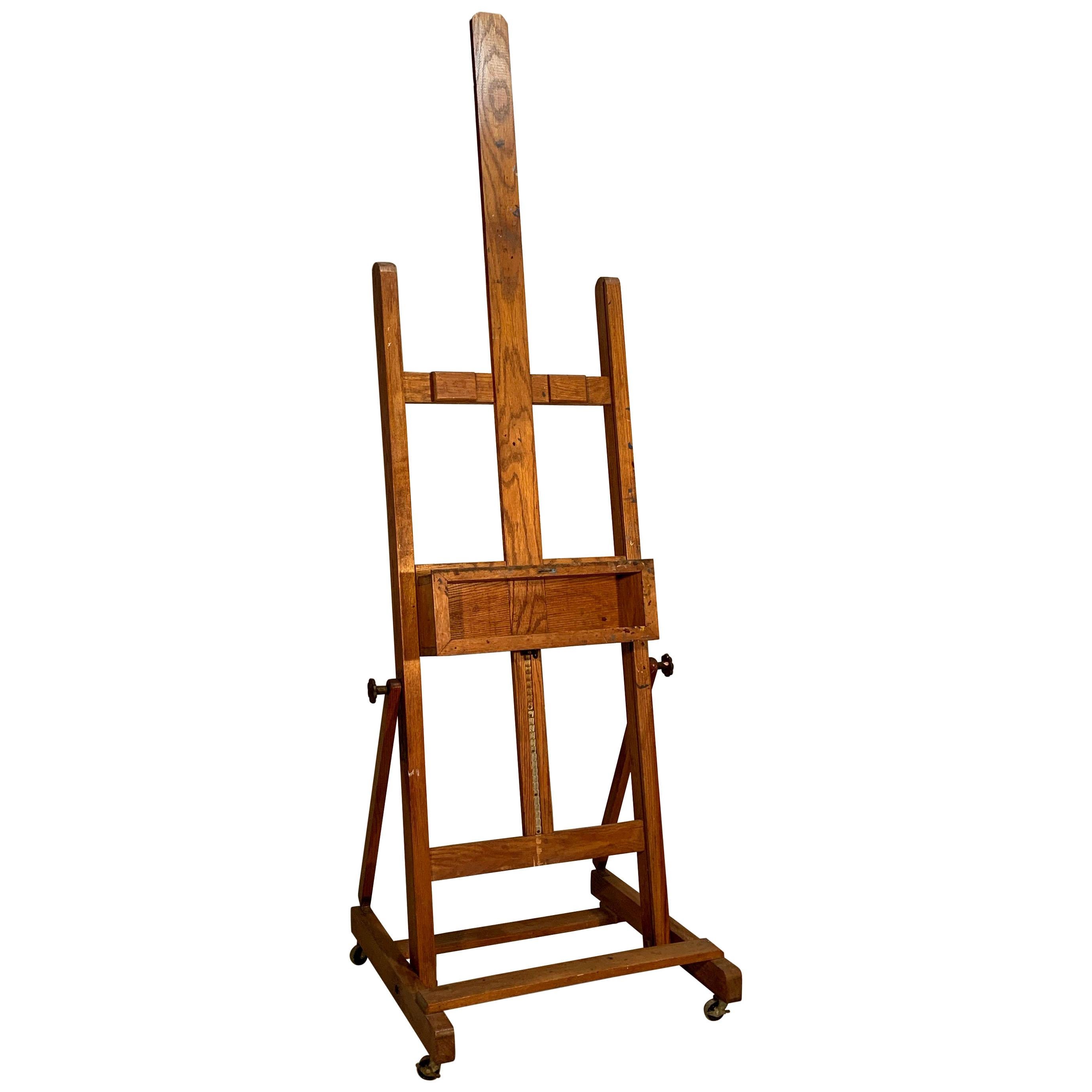 Large Oak Studio Easel by Windsor and Newton at 1stDibs