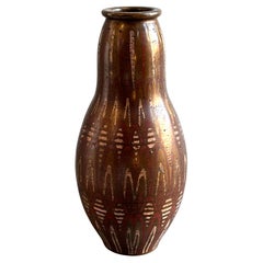 E-H Martin for Primavera : Cloisonné art deco patinated bronze vase  C.1930/40