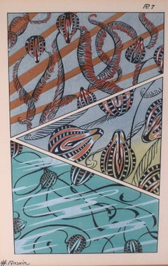 Fantaisies Oceanographiques Pochoir Planche 7 c1926