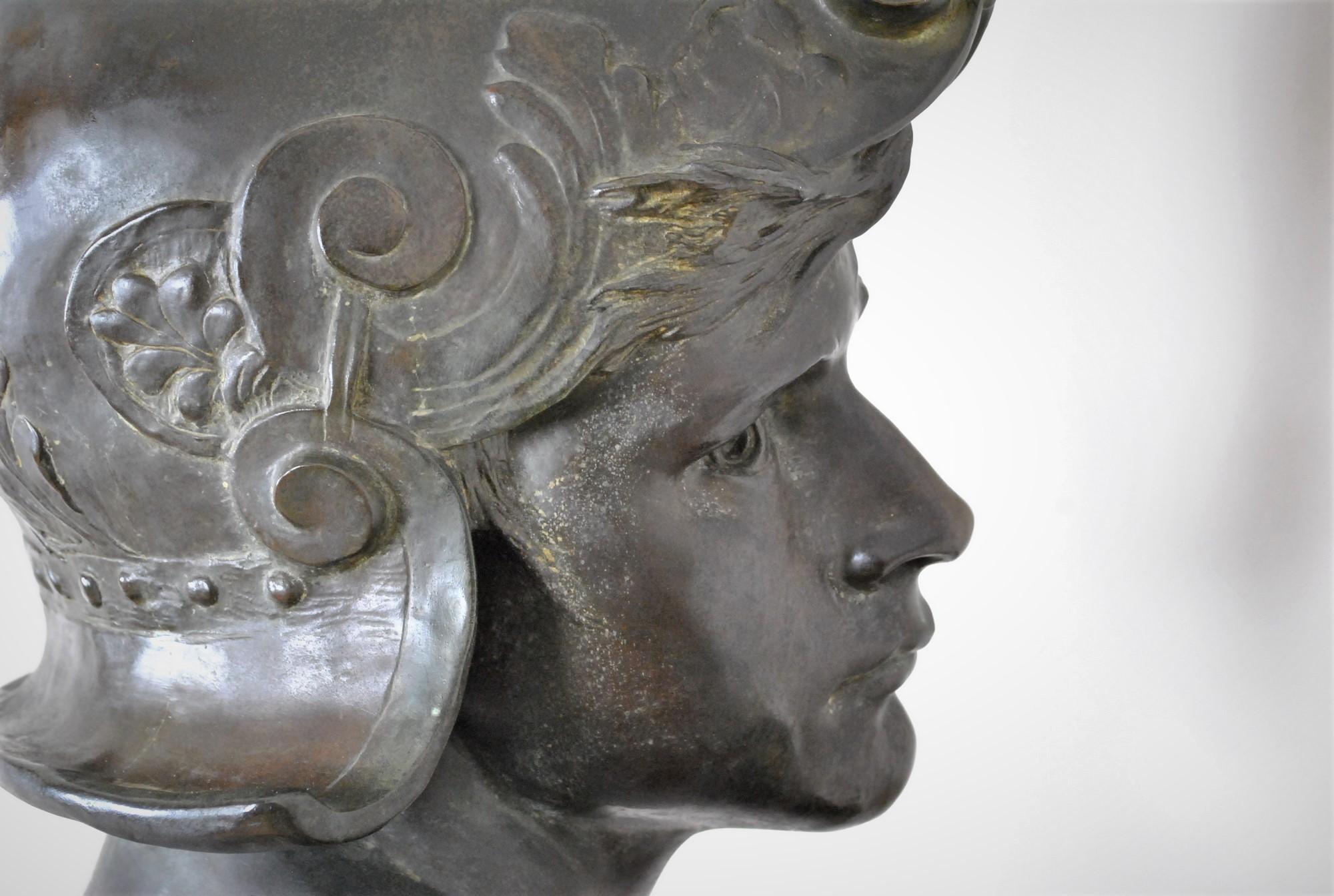 E Hannaux, Bronze Bust on Pedestal, Late 19th Century 5