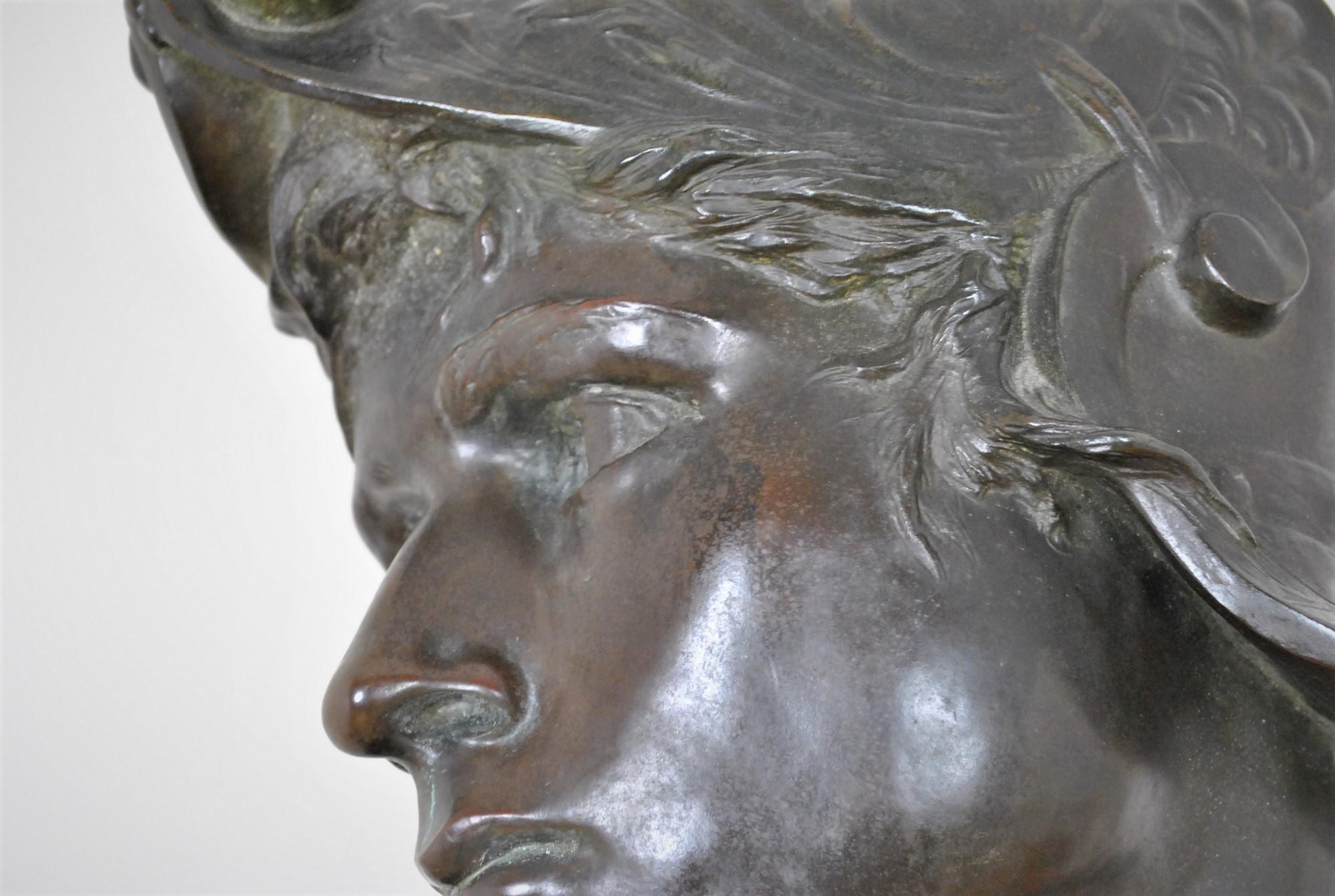 E Hannaux, Bronze Bust on Pedestal, Late 19th Century 8