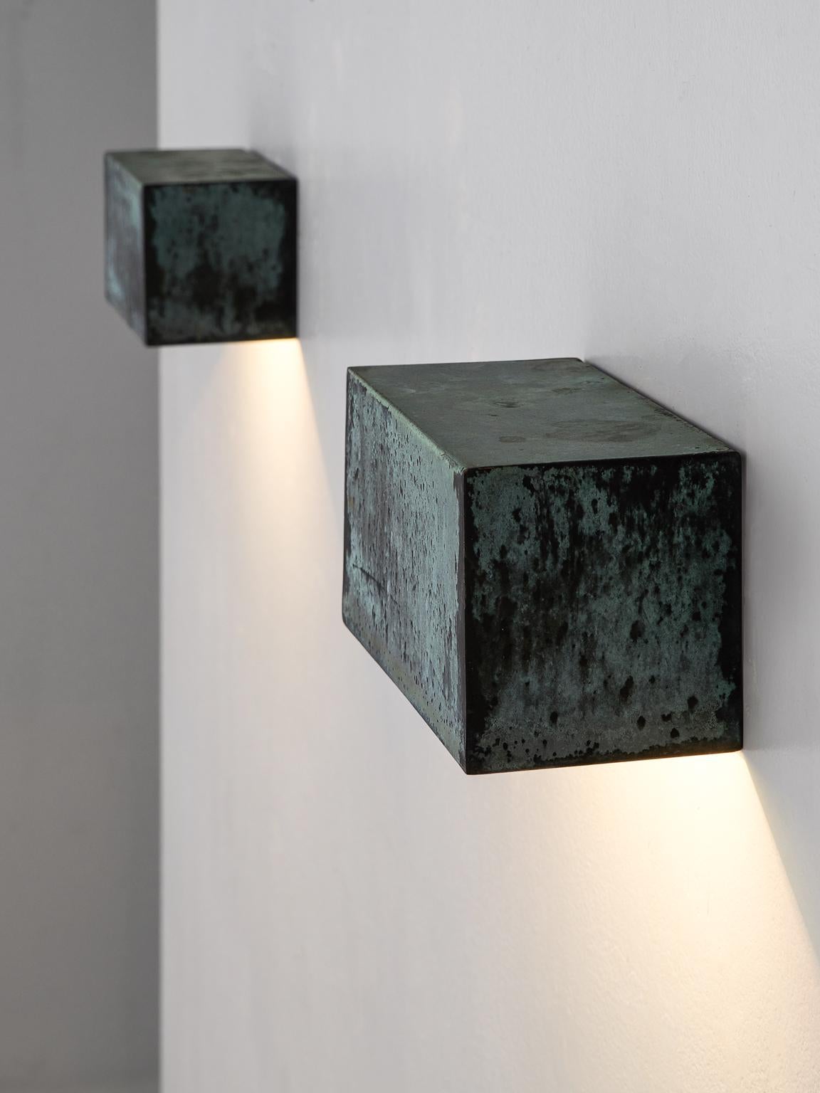 E. Hansson & Co. Pair of Swedish Copper Wall Lights In Good Condition In Waalwijk, NL