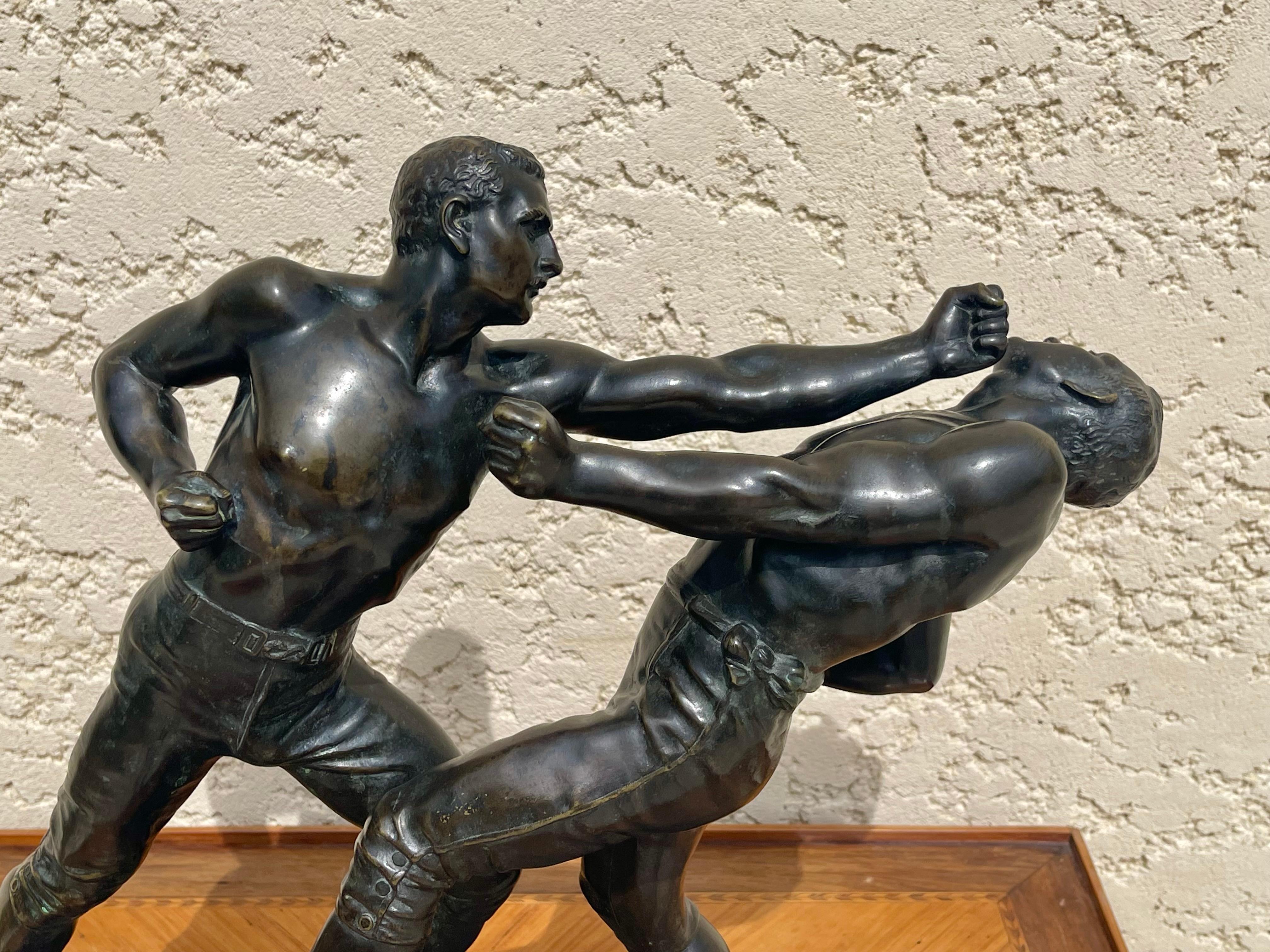 French E. Hébert - Bronze, Unarmed Combat For Sale