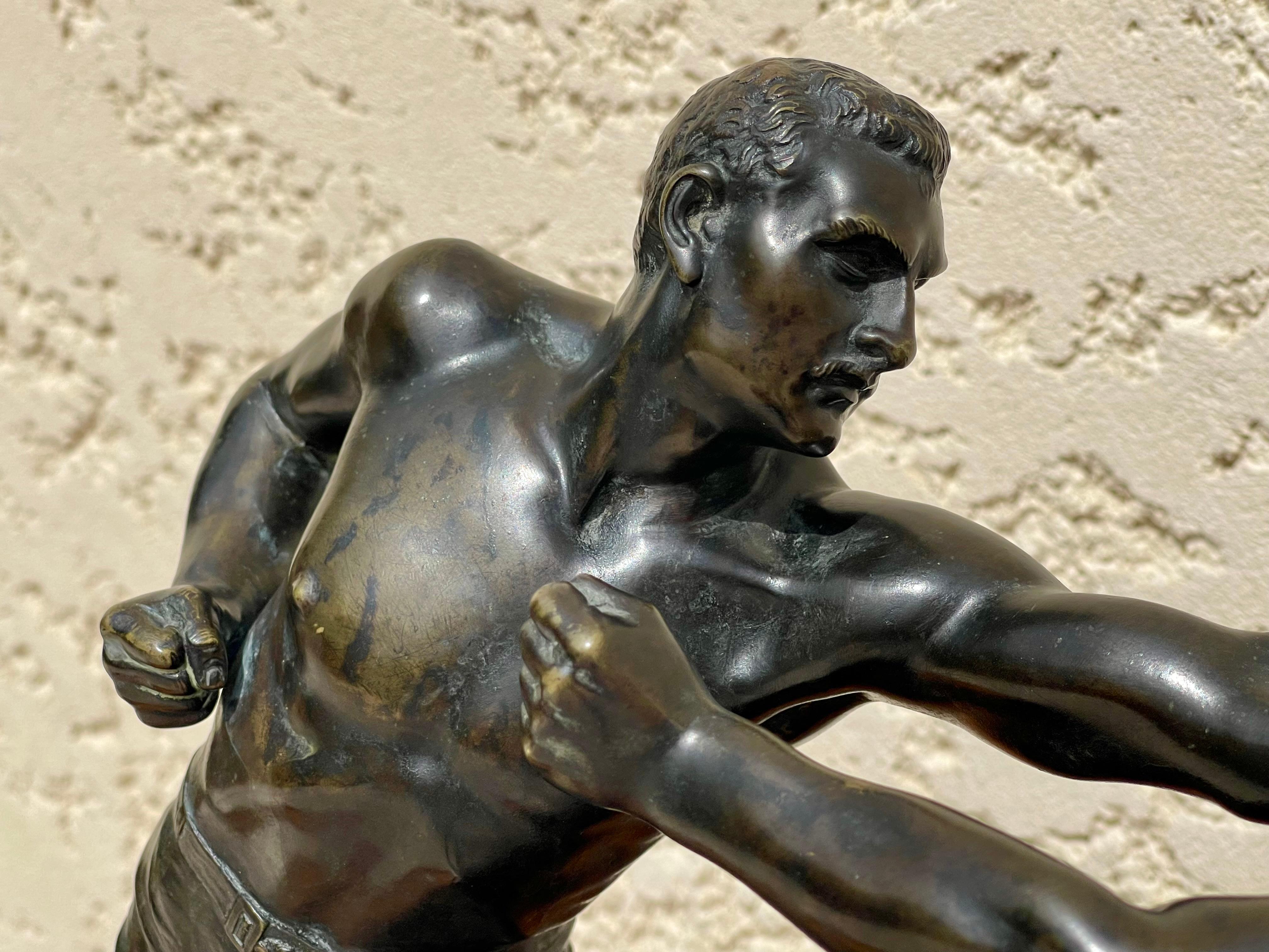19th Century E. Hébert - Bronze, Unarmed Combat For Sale
