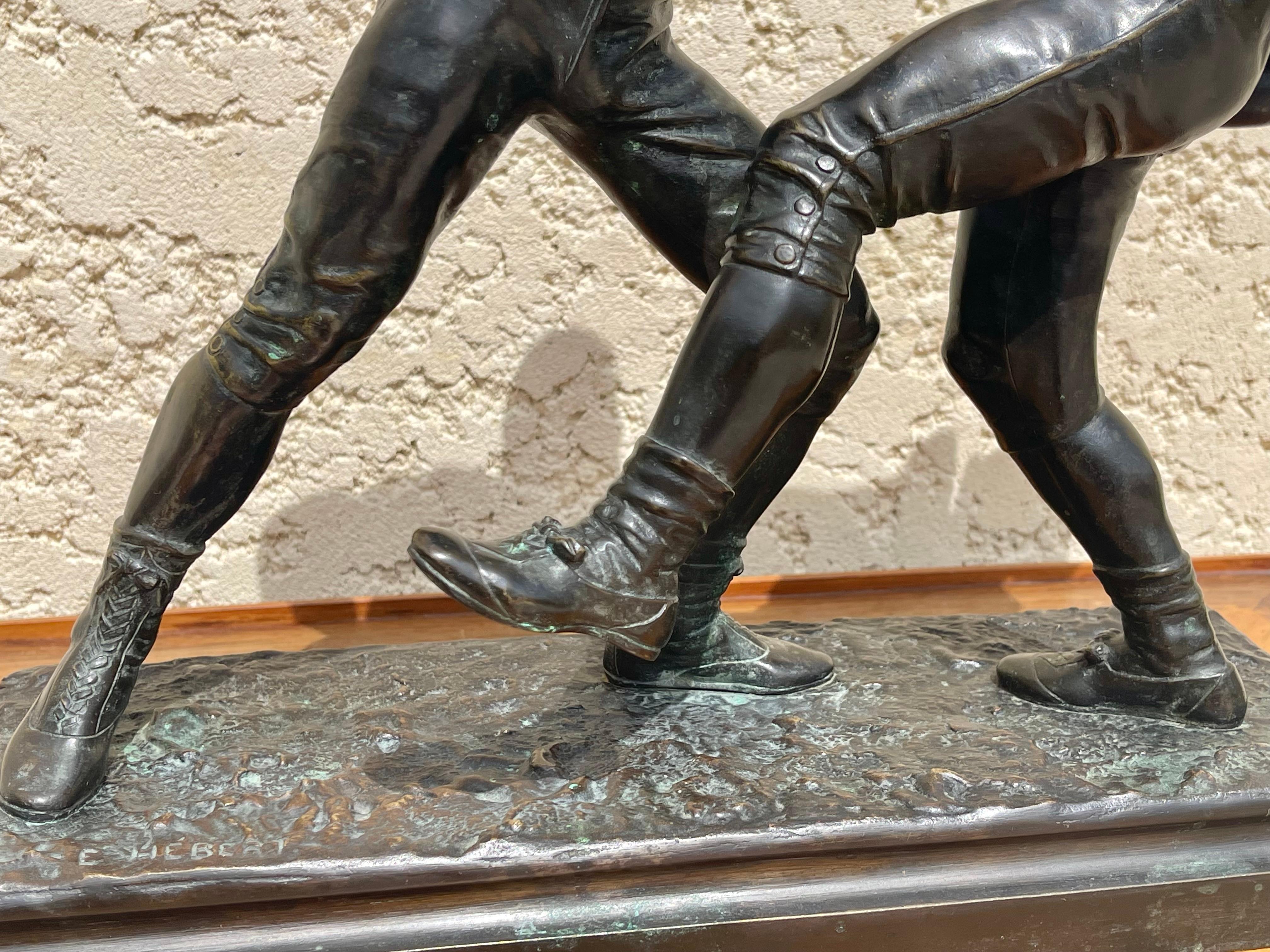 E. Hébert - Bronze, Unarmed Combat For Sale 1